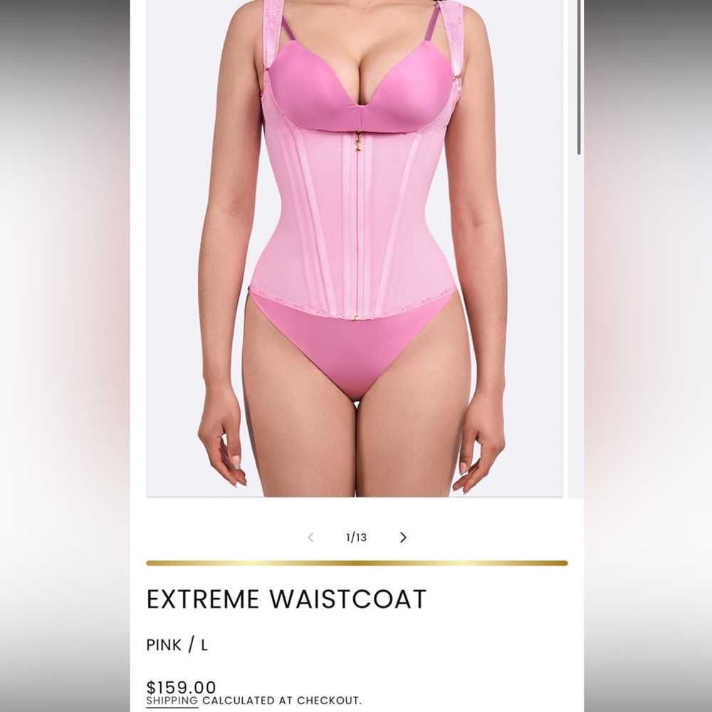 Pink Shapewear Corset Bodysuit with Structured Design